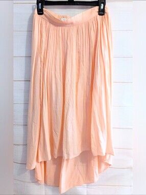 Talula Peach 🍑 High-Low Light Flowy Lined Pleated Skirt Size SM
